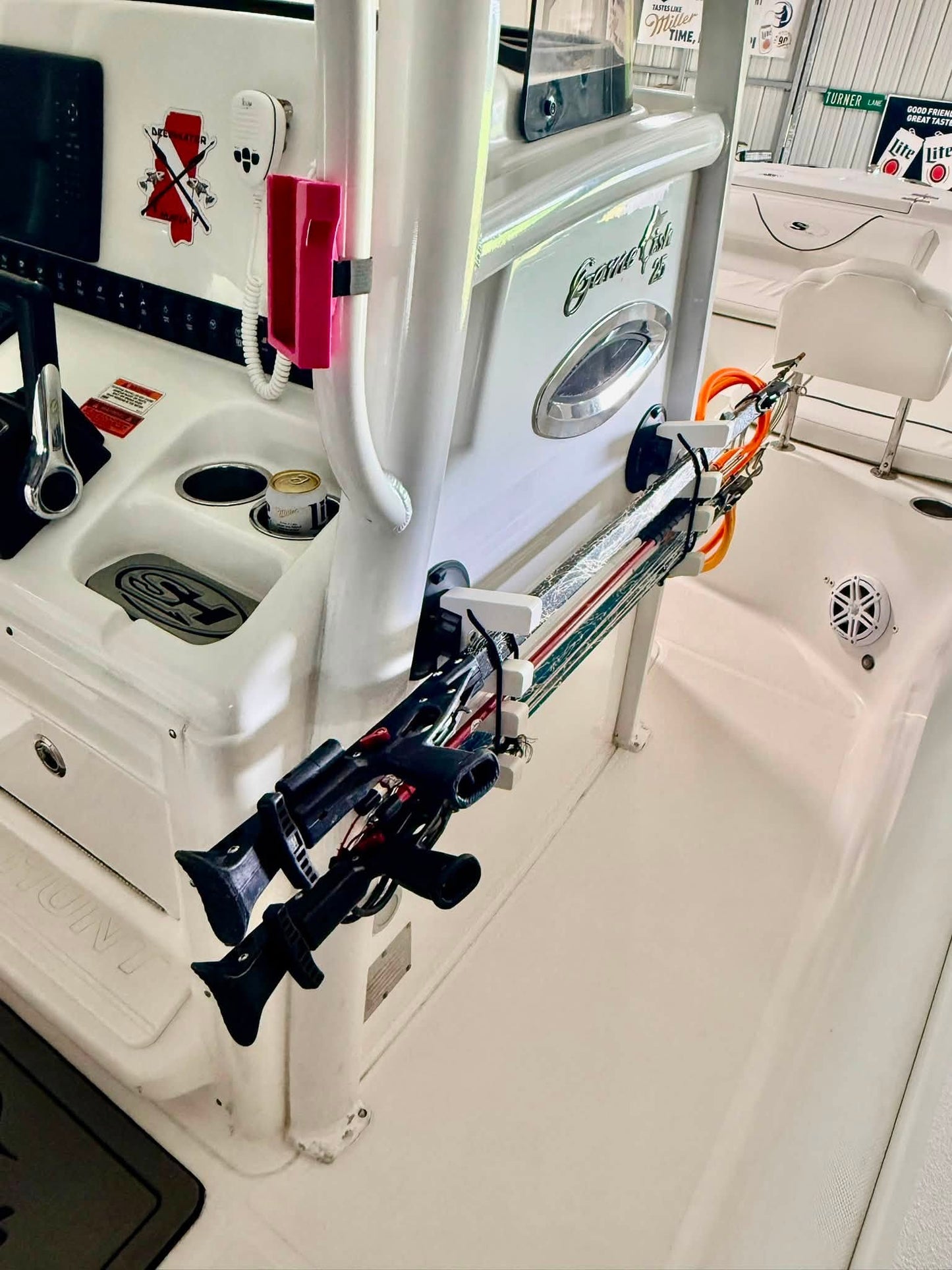 Horizontal Boat Speargun & Pole Spear Rack | No Drill or Permanent Mount