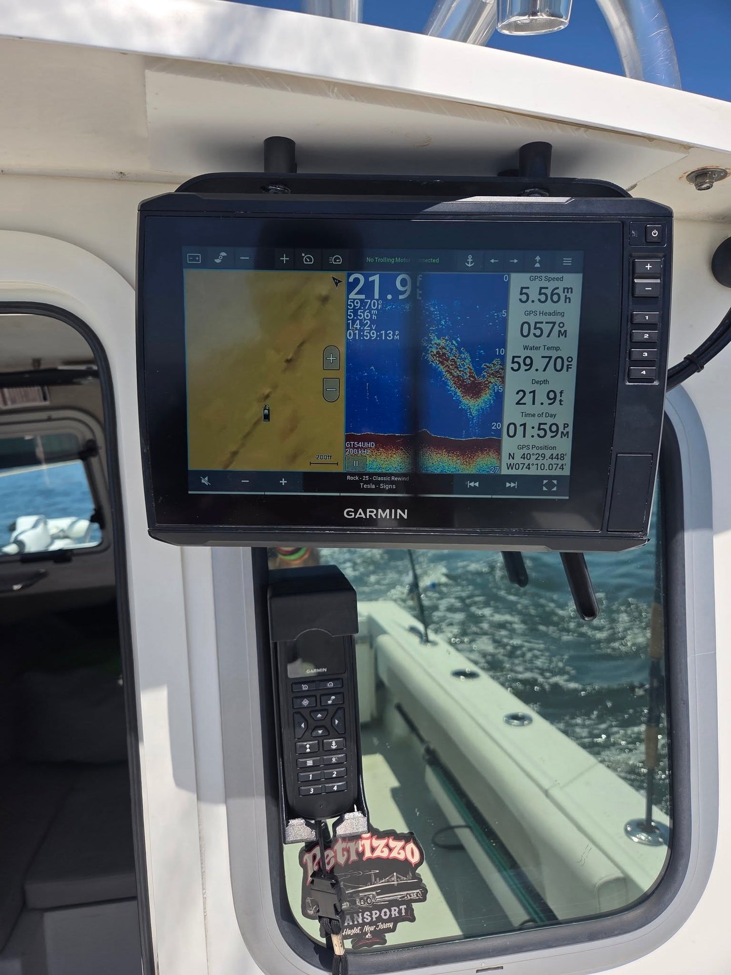 Garmin Force Kraken trolling motor remote holder by ShoreWright, marine-grade ASA mount, view 7