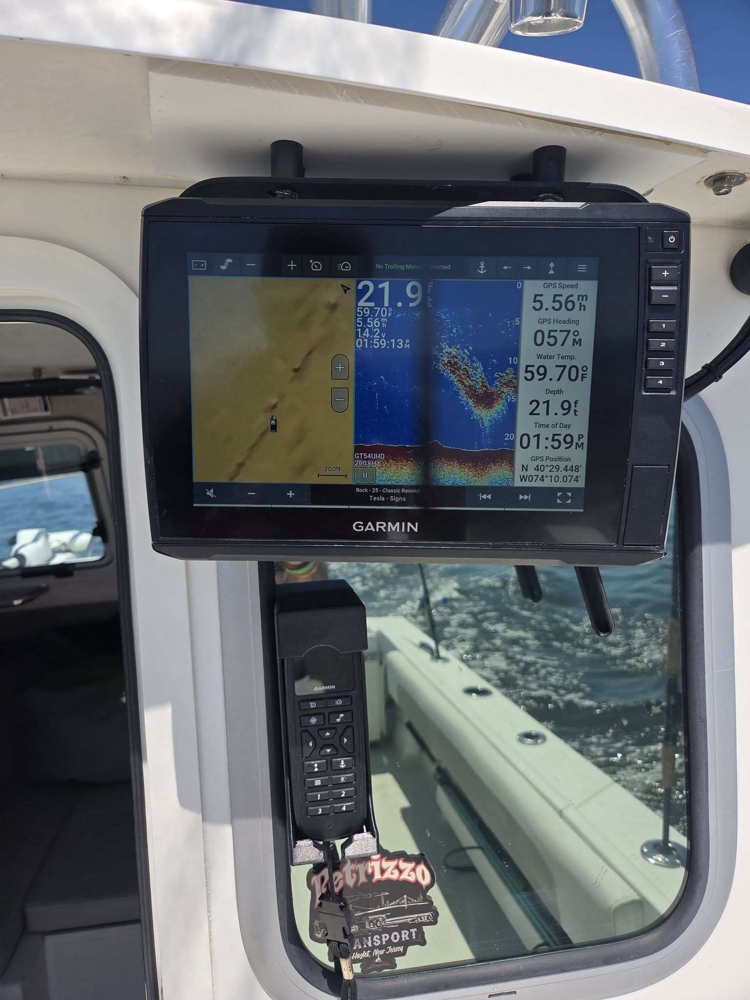 Garmin Force Kraken trolling motor remote holder by ShoreWright, marine-grade ASA mount, view 7