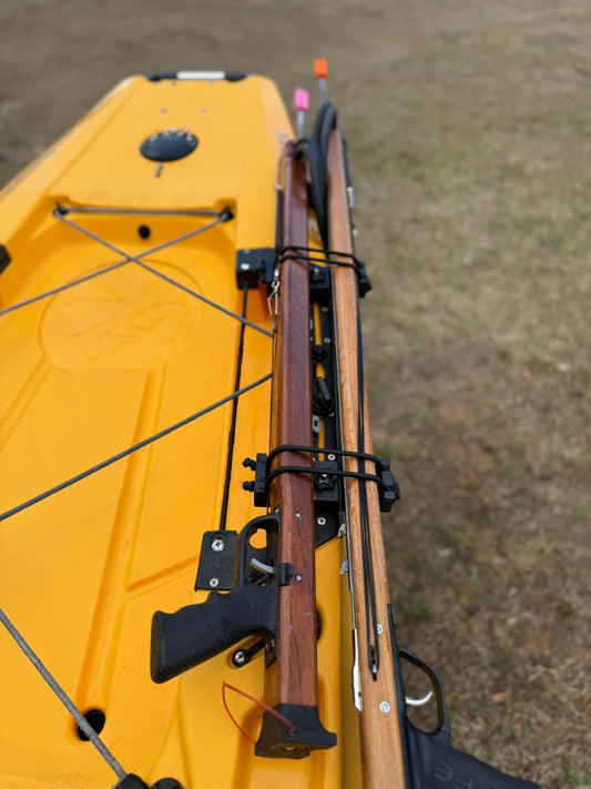 kayak gear track mounted speargun holder