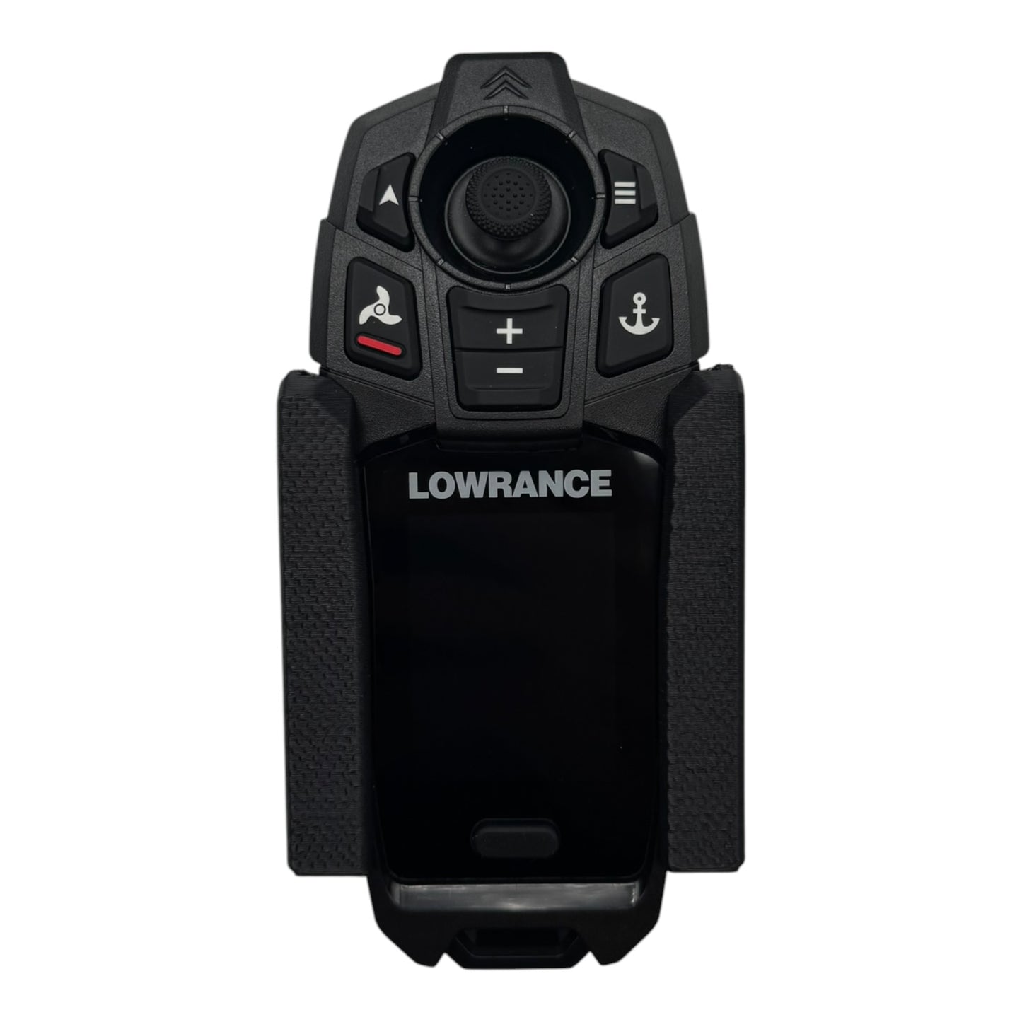 Lowrance Simrad Recon trolling motor remote holder by ShoreWright, marine-grade ASA