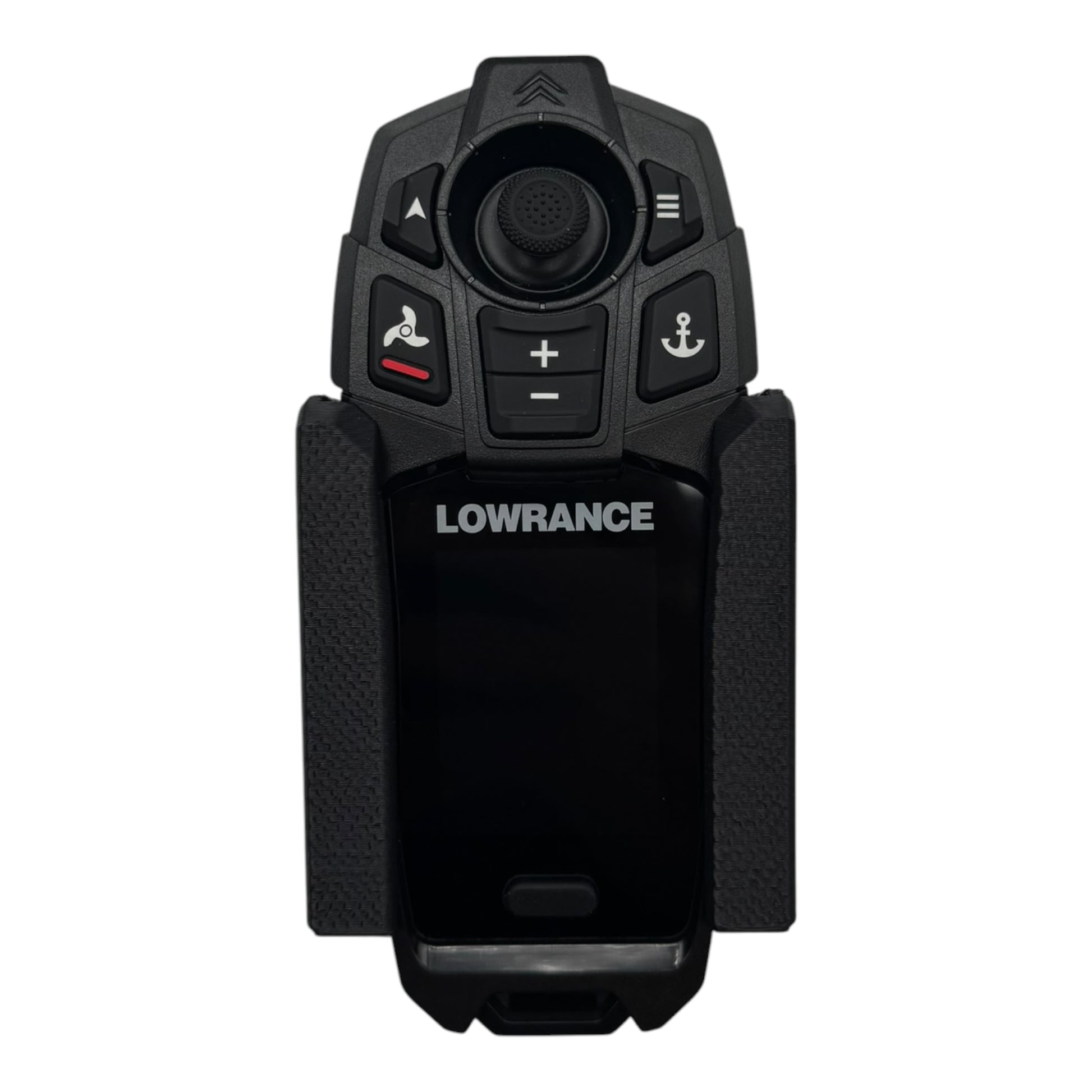 Lowrance Simrad Recon trolling motor remote holder by ShoreWright, marine-grade ASA